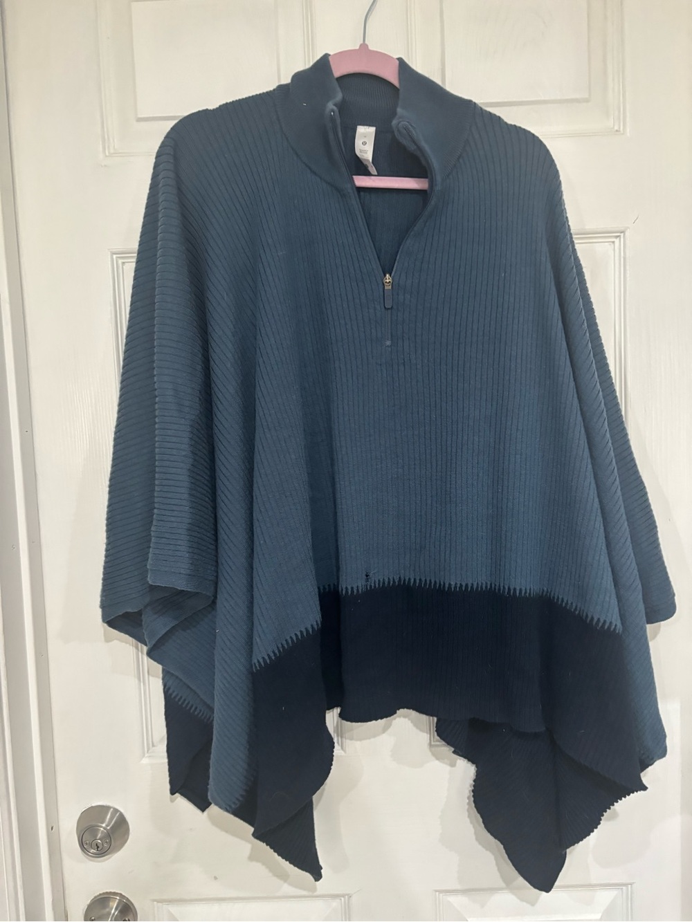 lululemon athletica Two-Tone Ribbed Zip Poncho - Teal and Black
